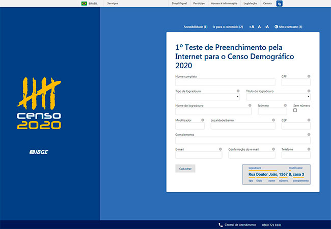 #PraCegoVer Imagem da tela do sistema de coleta da pesquisa