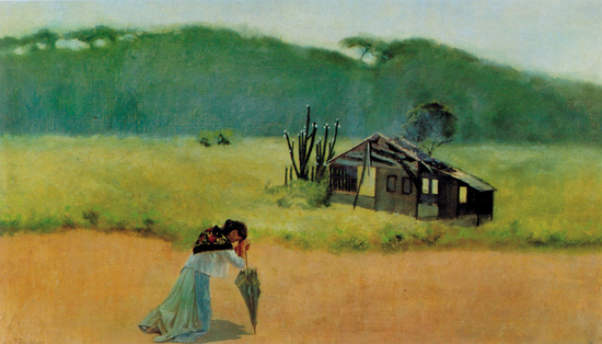 Pedro Weingärtner. A Desolada – s/d. Óleo sobre tela – 36,5 x 63,5cm. Museu de Arte de São Paulo Assis Chateaubriand