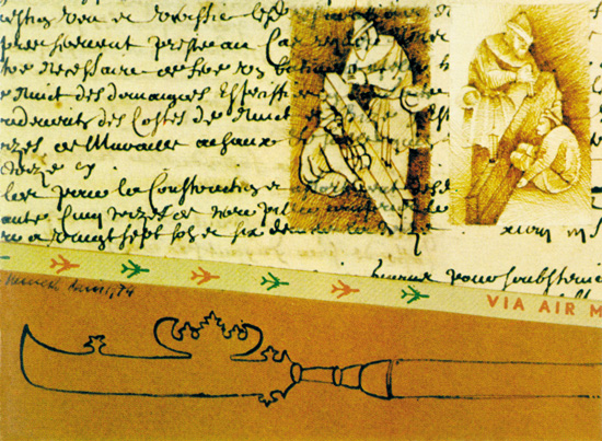 José Alberto Nemer - Postal - 1974 - Técnica mista – 15 x 23cm - Museu de Arte Moderna – RJ