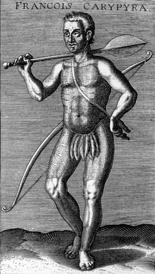 Gravura do livro de Claude Abbeville - Histoire de la mission des peres Capucins – 1614 - Biblioteca Nacional